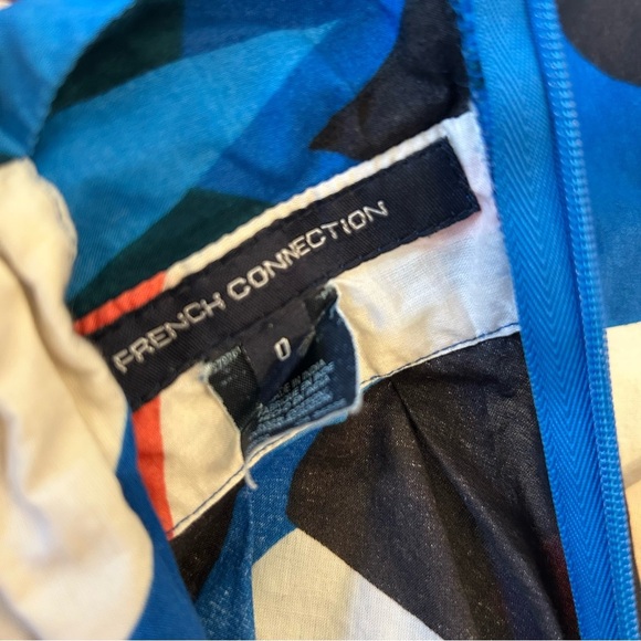 French Connection Blue Halter Like Sundress Casual Fun Size 0 - Picture 5 of 6